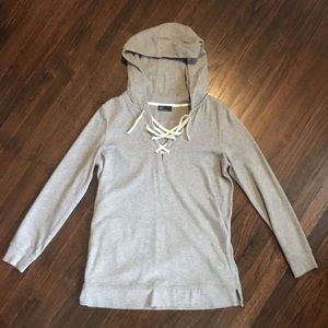 GAP - Grey Long Length Hooded Sweatshirt - S